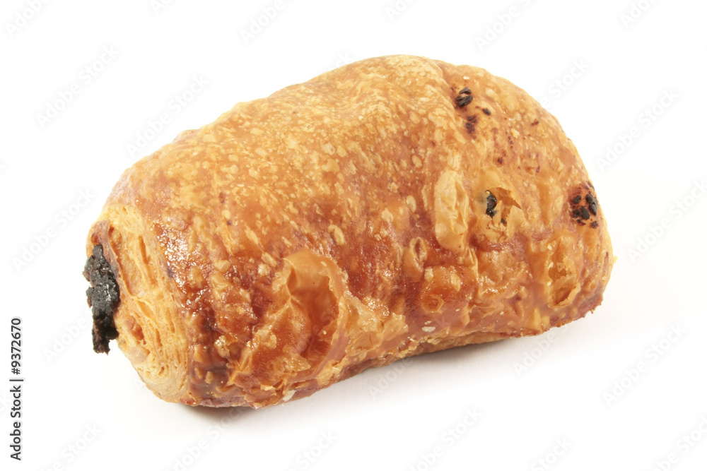 Chocolate Danish Roll Pastry Isolated on a White Background Chocolate Danish Roll Pastry Isolated on a White Background