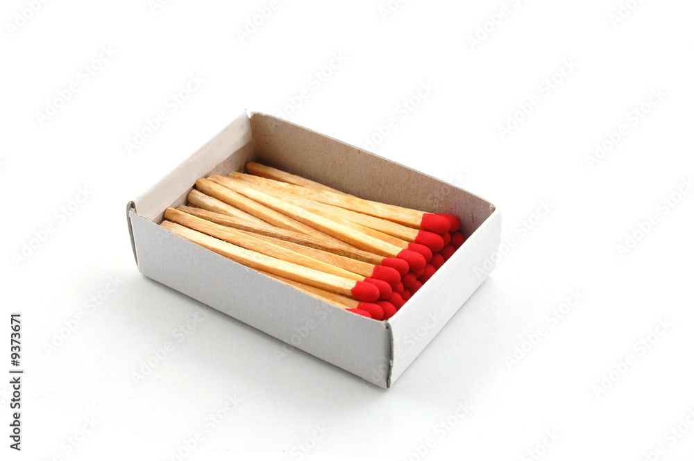 Some red matches isolated on a white background. Some red matches isolated on a white background.