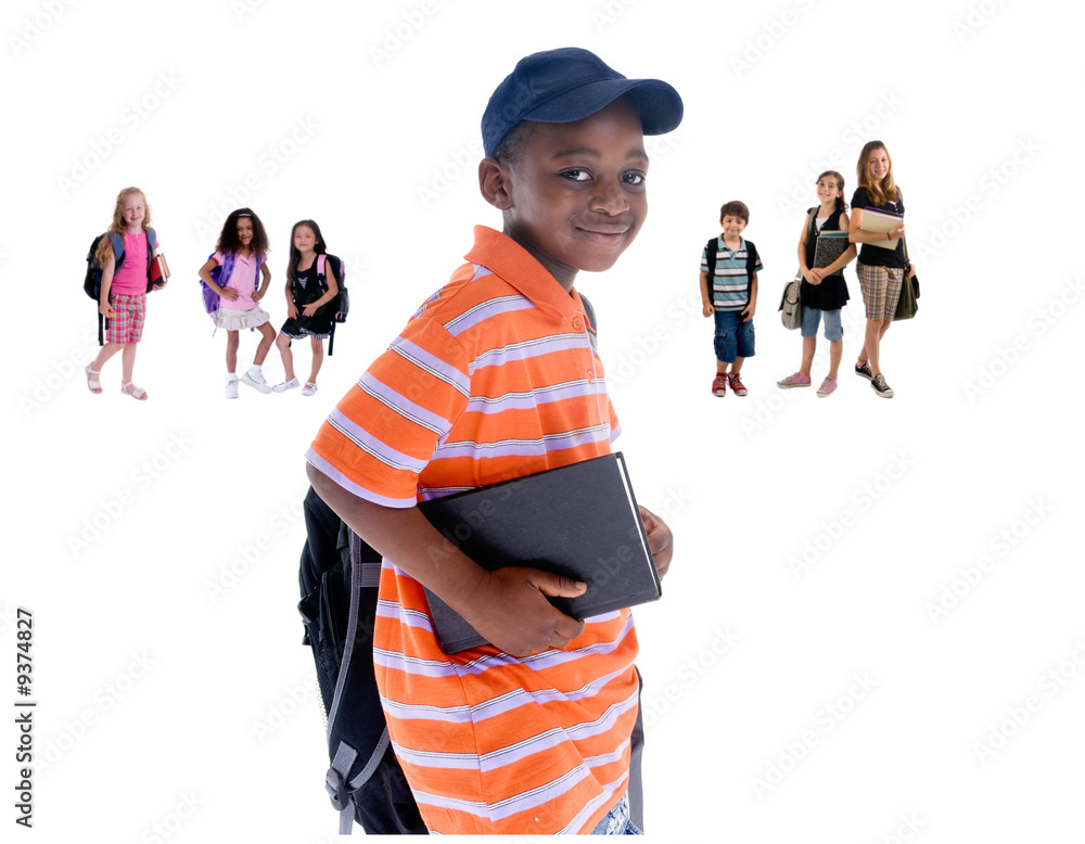 Young kids are ready for school. Education, family, learning Young kids are ready for school. Education, family, learning