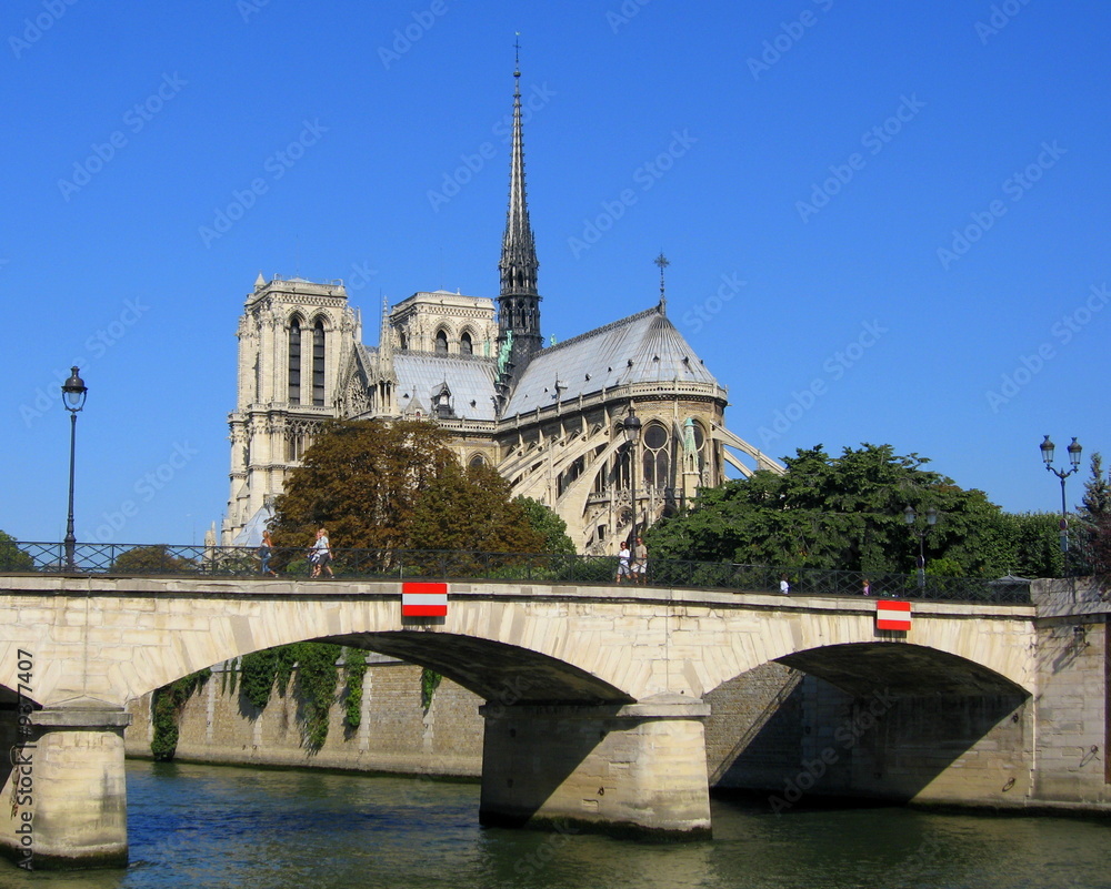 Naklejka premium notre dame depuis la seine