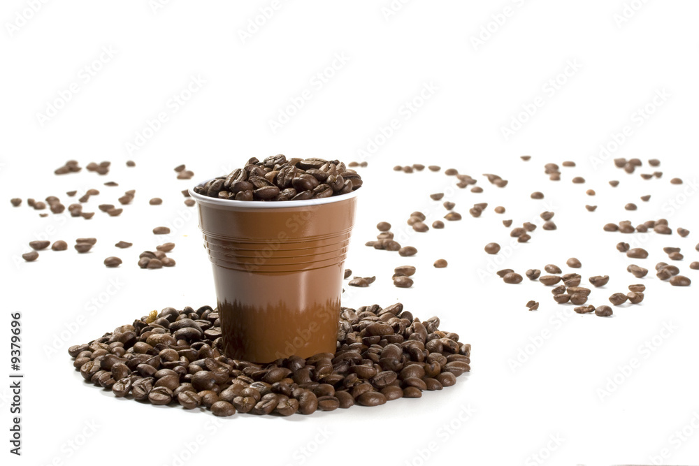 Obraz premium bichiere con chicchi di caffé