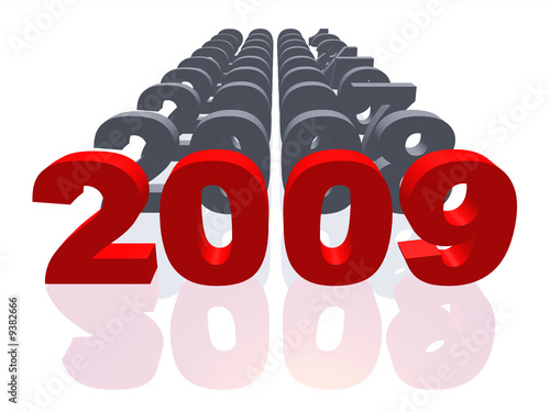 2009 with set of figures symbolizing 2000 - 2008 photo