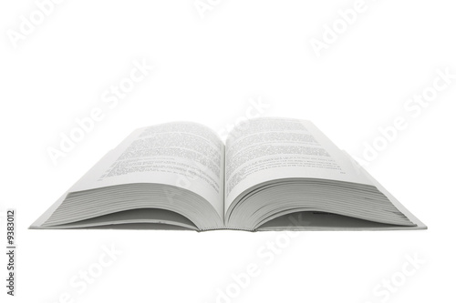 Opened Book on Isolated White Background