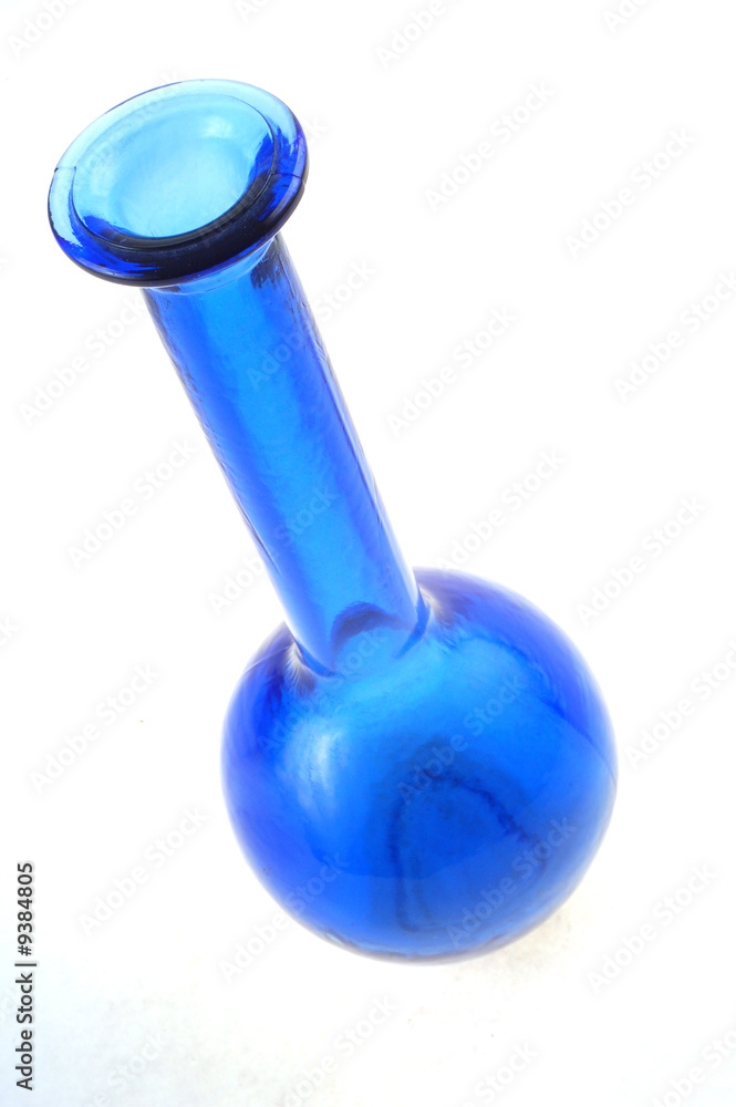 Blue glas vase on white background Blue glas vase on white background
