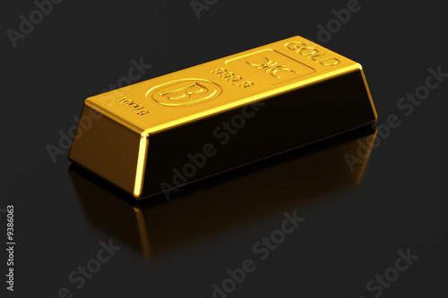 New shiny gold bullion over semi glossy surface