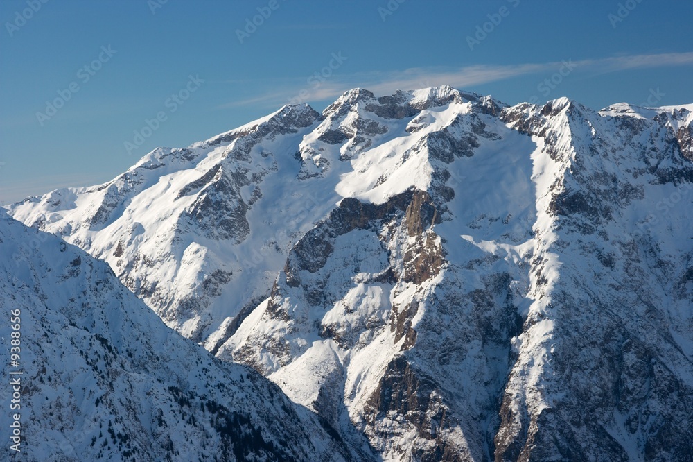 High mountains covered by snow