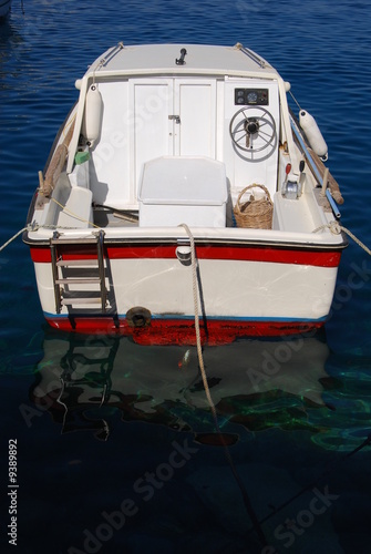 Wooden boat on sea