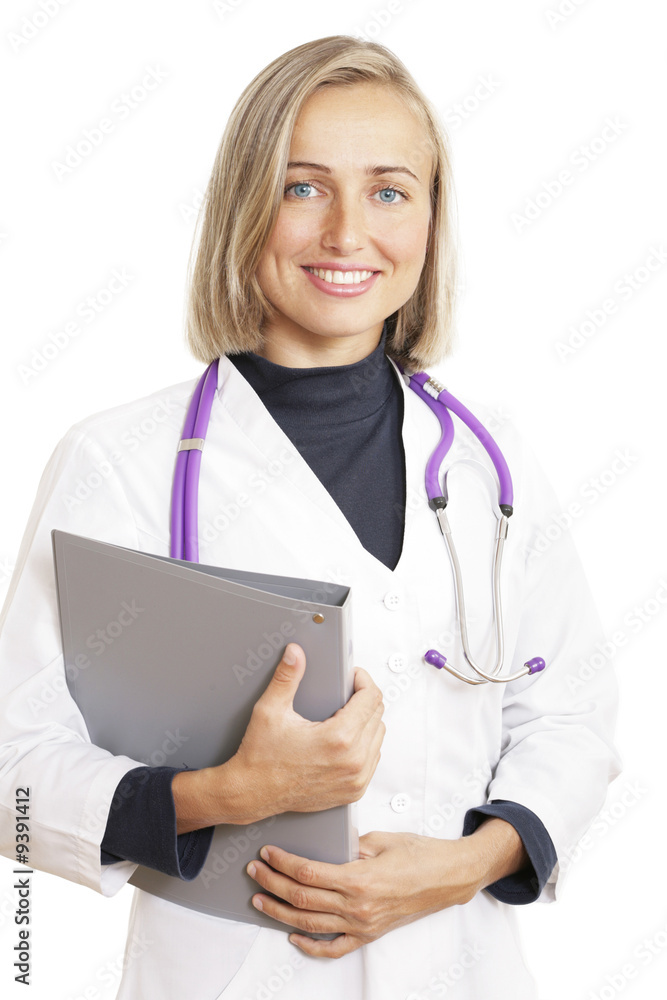 Smiling female at work . Smiling female at work .