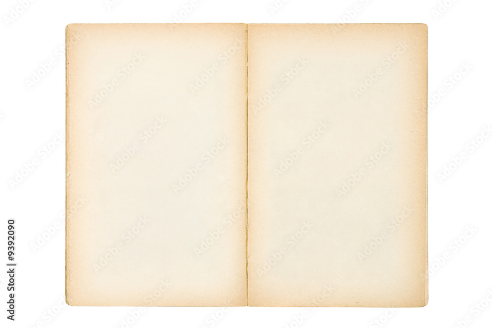 open old blank book isolated on white