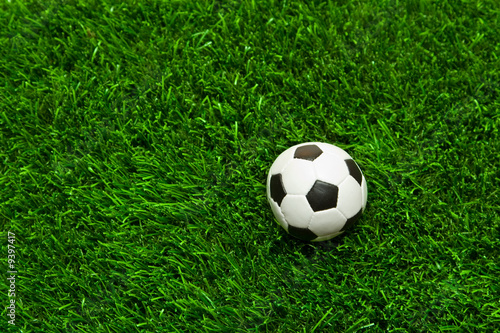soccer ball on the football field, ball on grass