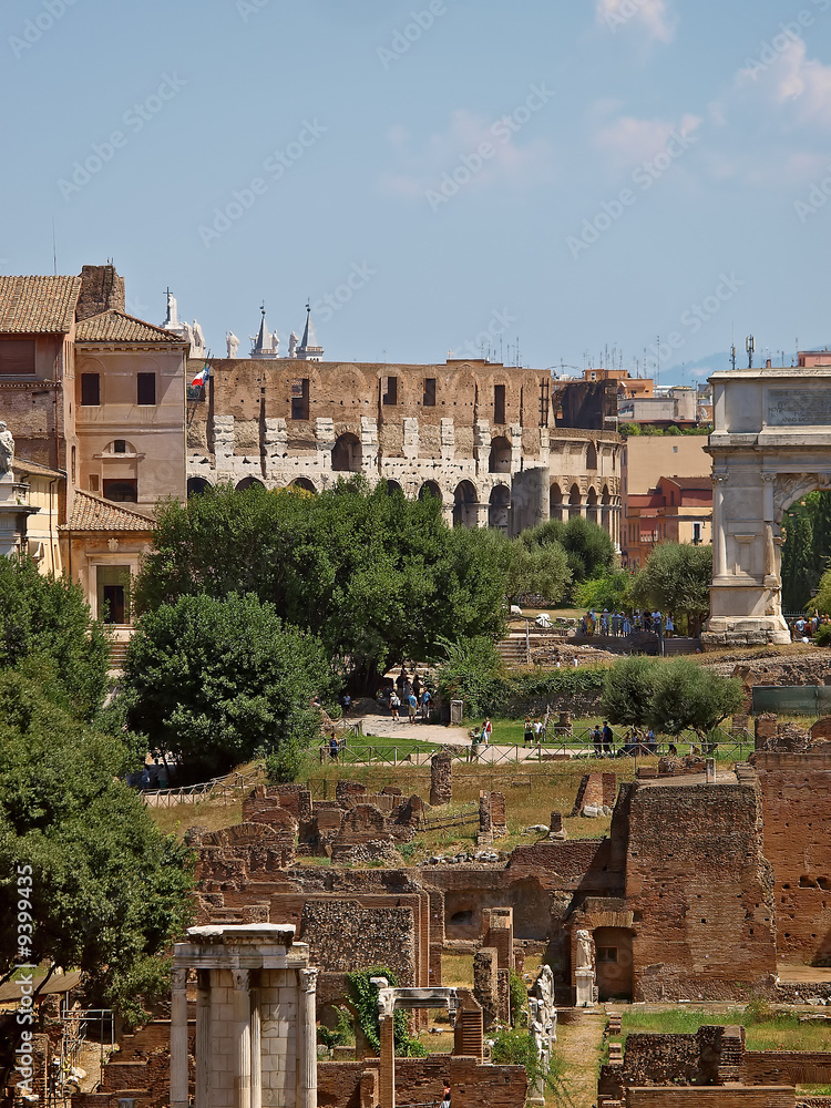 rom, die ewige stadt, kolosseum und forum romanum