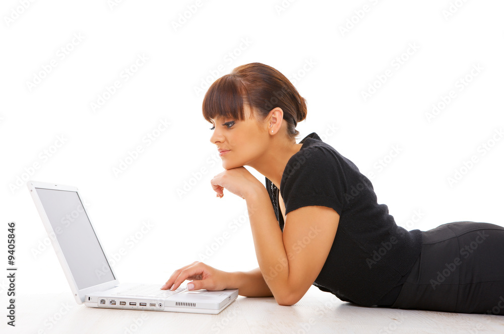 Businesswoman working on her laptop Businesswoman working on her laptop