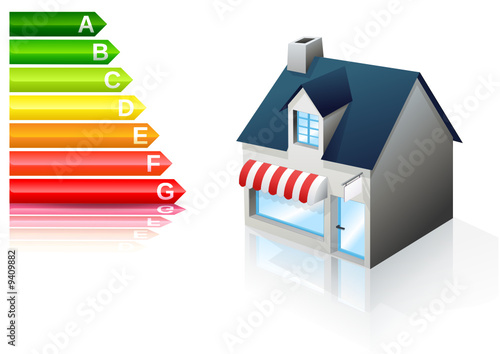 Étiquette énergie et petit commerce (reflet)