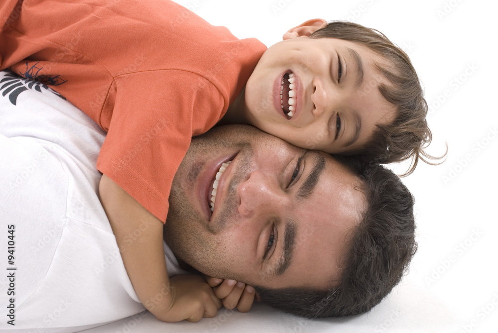 Loving moment between father and son Loving moment between father and son