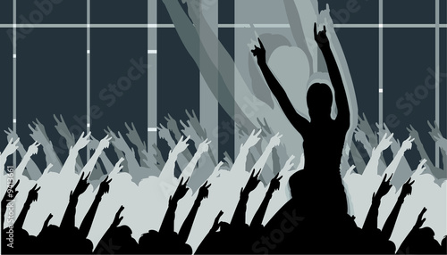 vector image of clubbing people photo