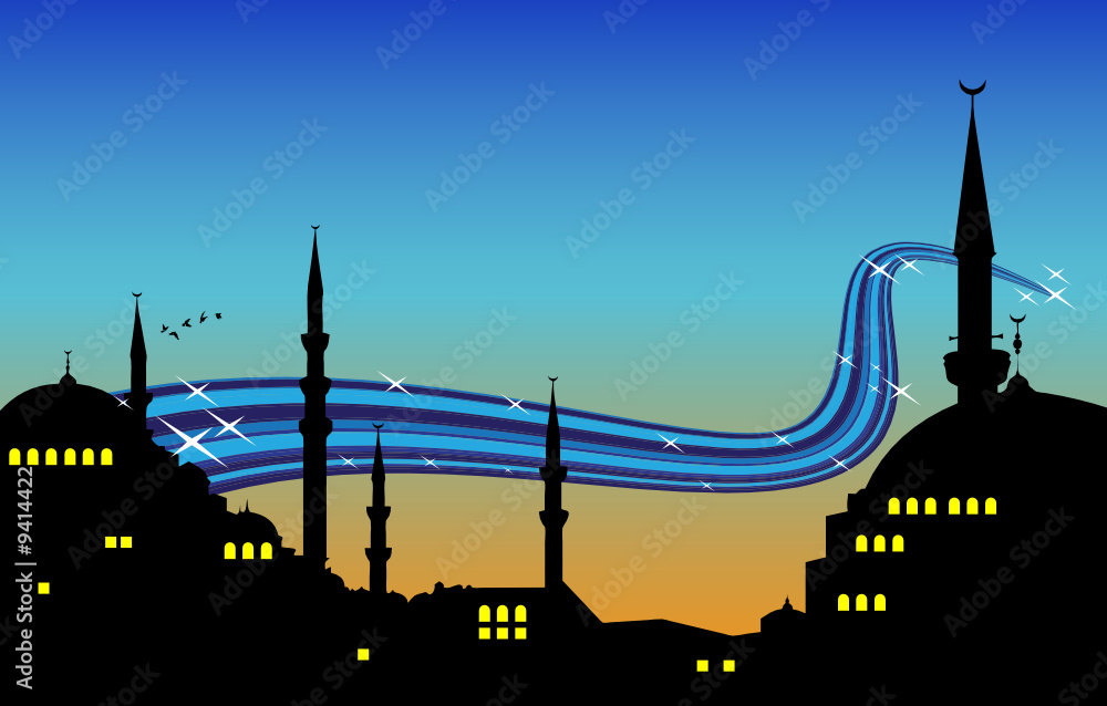 Naklejka premium ramadan night