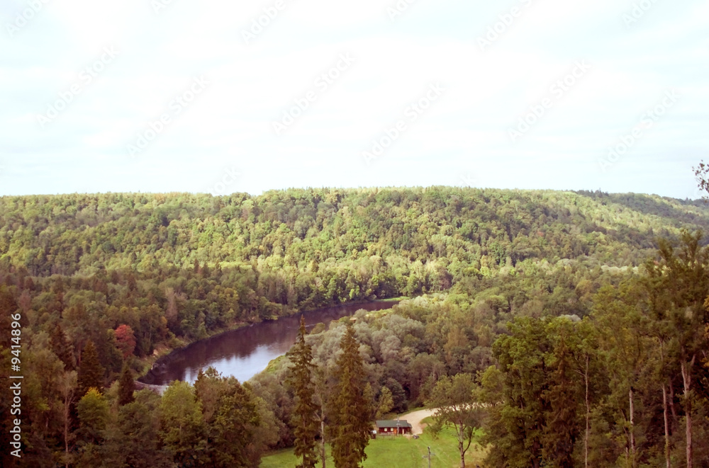 Naklejka premium Sigulda national park, forests and river