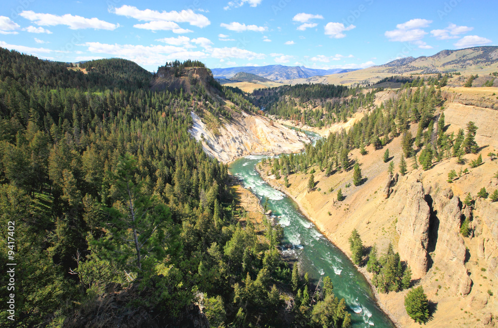 The Yellowstone River in Yellowstone National Park