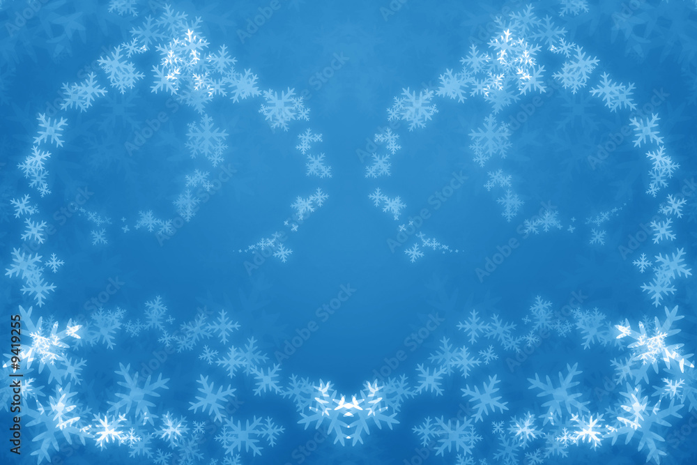 white snow flakes on a blue background