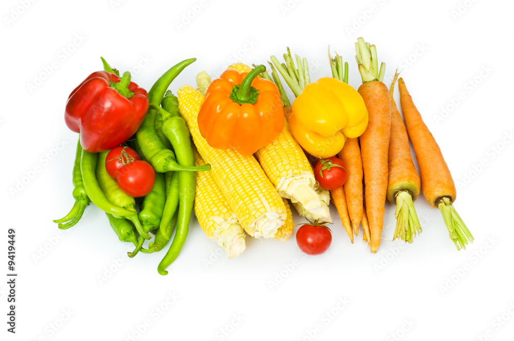 Various vegetables isolated on the white background Various vegetables isolated on the white background