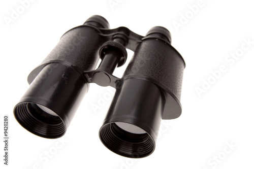 Binoculars over white