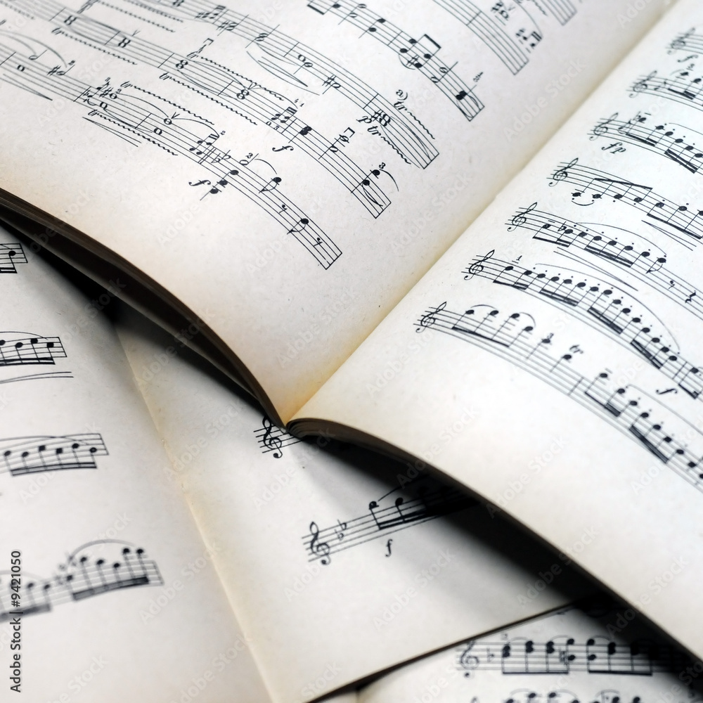 Naklejka premium Music notes background
