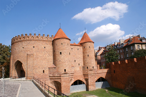 Defensive walls surrounding Old Town in Warsaw, Poland.