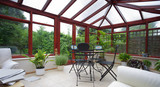 conservatory tables chairs plants room in house