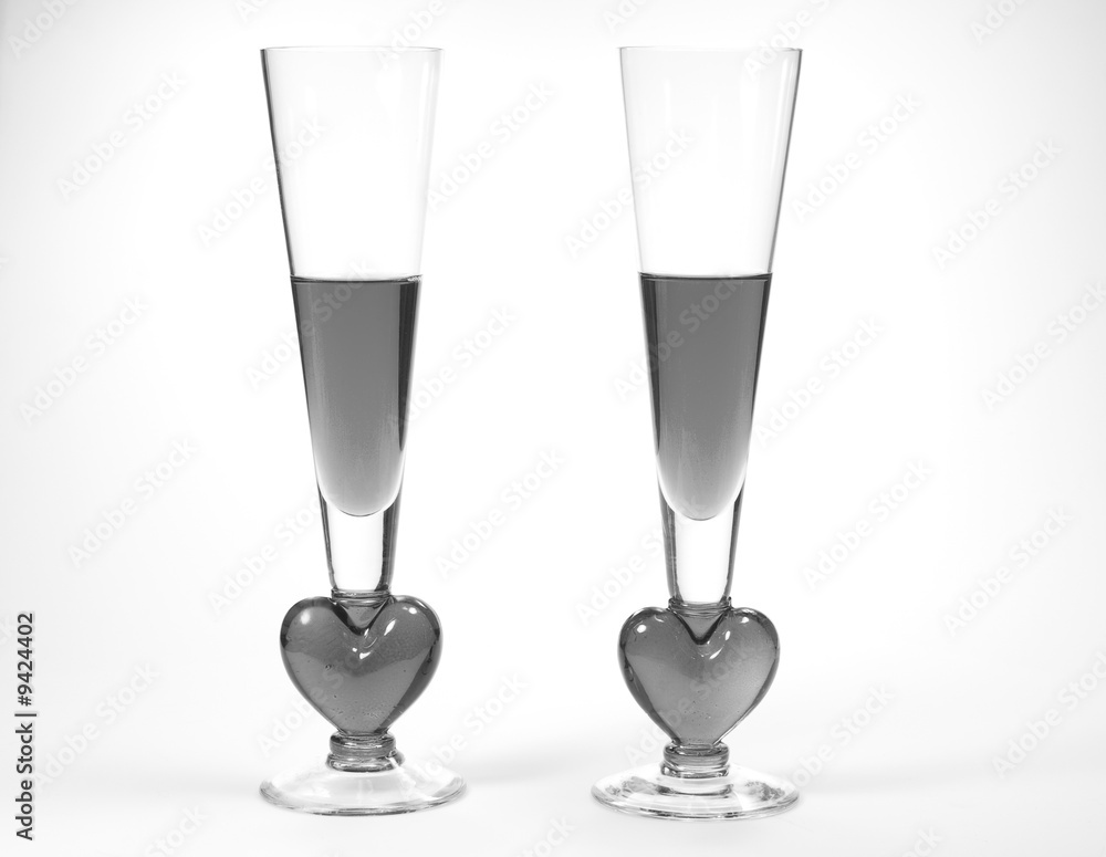 Black and White Romantic Glasses full of drinks Black and White Romantic Glasses full of drinks