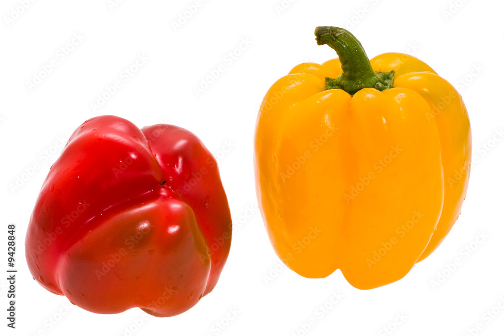 ripe sweet pepper expressed on white background ripe sweet pepper expressed on white background