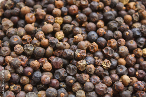 Close up of the dried juniper berries.