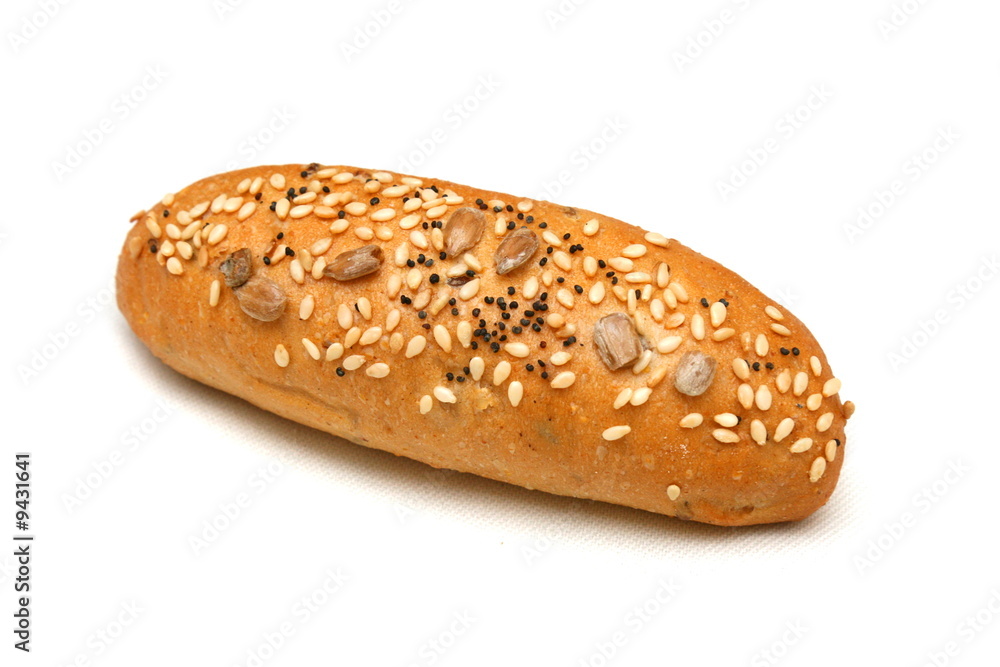 Long whole wheat bread roll