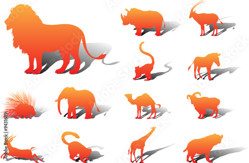 Set icons. Animals