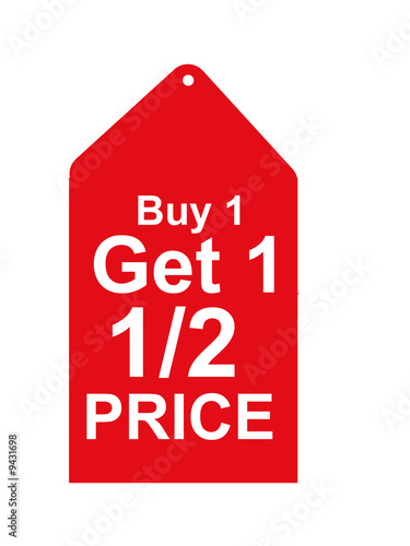 Buy One Get One Half Price Tag