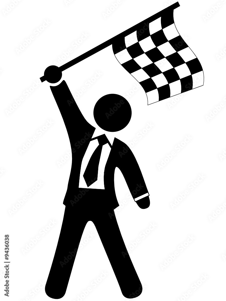 you win race & get checkered flag at finish line Stock Vector, finish line  