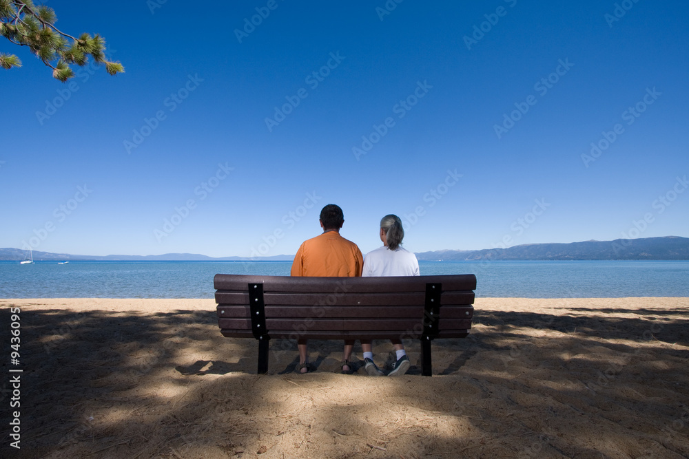 couple on bench couple on bench