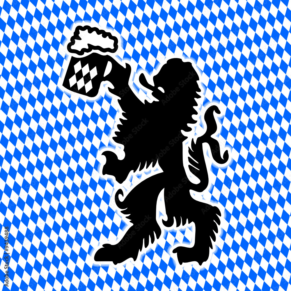 rauten-löwe mit masskrug Stock-Vektorgrafik | Adobe Stock