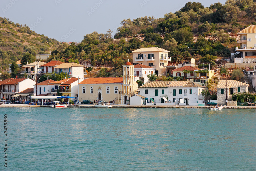 The port of Vathi, in the little island of Meganisi, Greece
