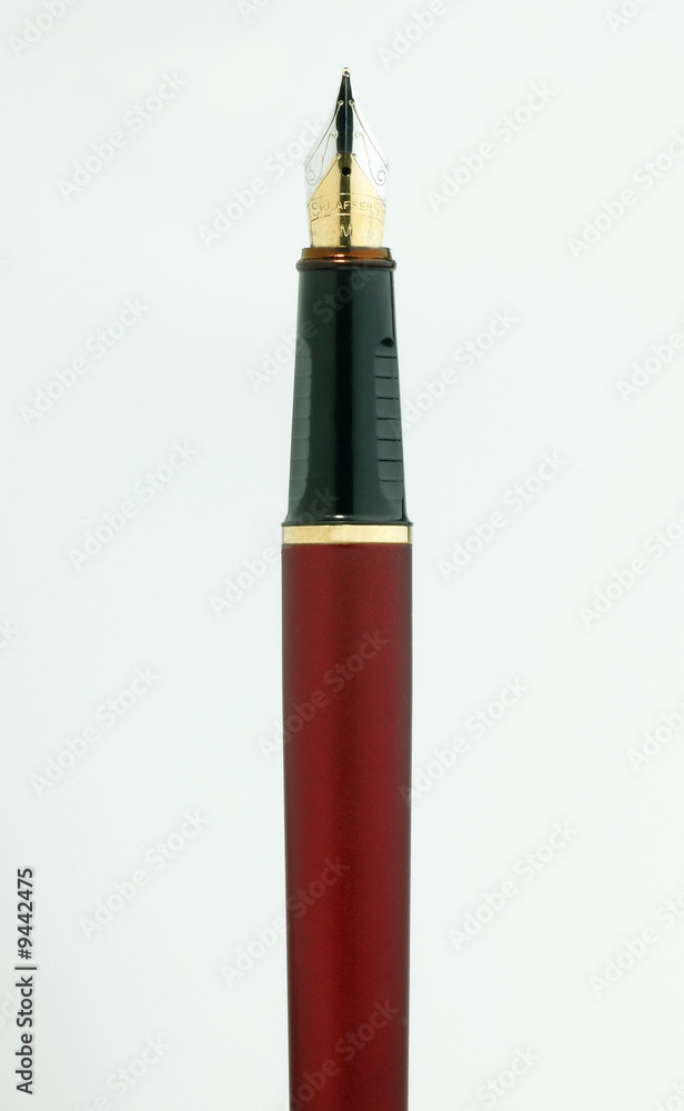 A fountain pen photographed on a clean white background A fountain pen photographed on a clean white background