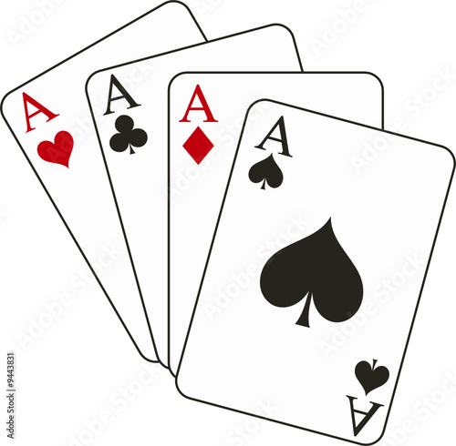 Vector illustration of four aces