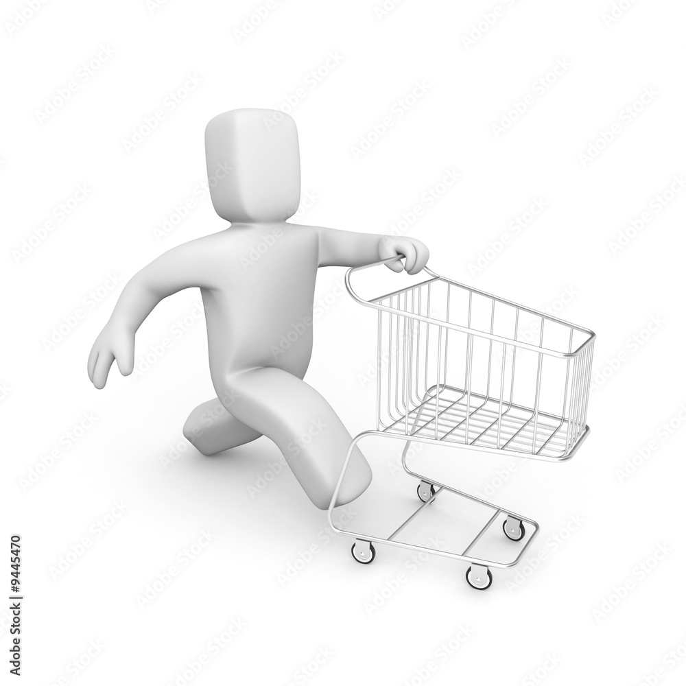 Time to shopping concept isolated on white Time to shopping concept isolated on white