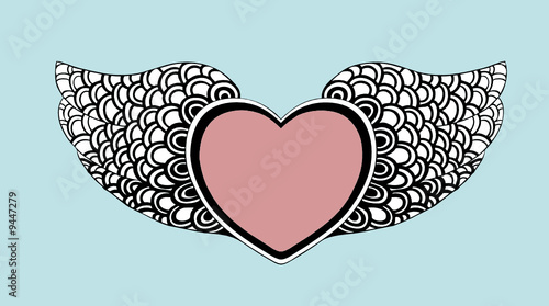 fancy heart with wings