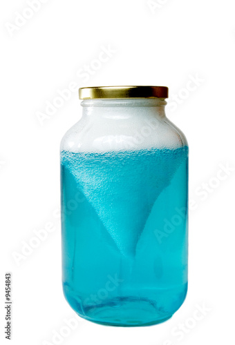 A home made tornado in a jar science experiment.