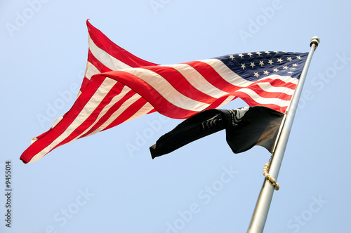 American and pow mia flags