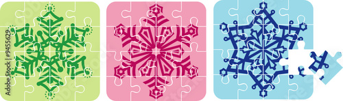 Christmas snowflakes / puzzle / vector illustration