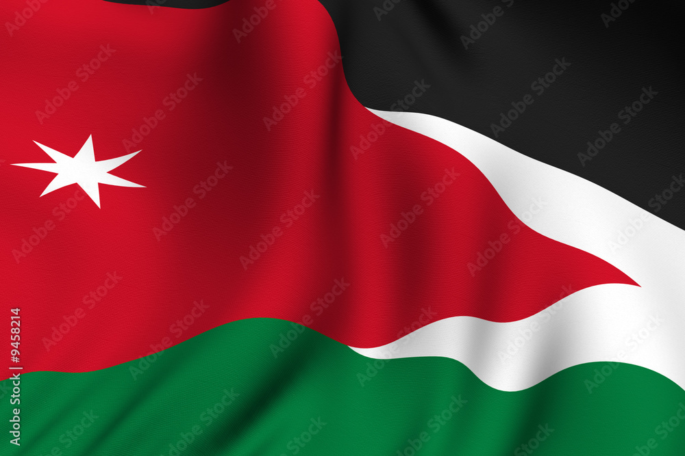 Obraz premium Rendered Jordanian Flag