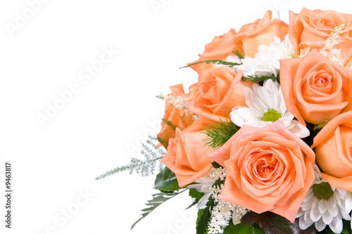 Wedding bouquet on white background