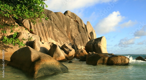 anse source d'argent aux Seychelles sur l'île de la Digue