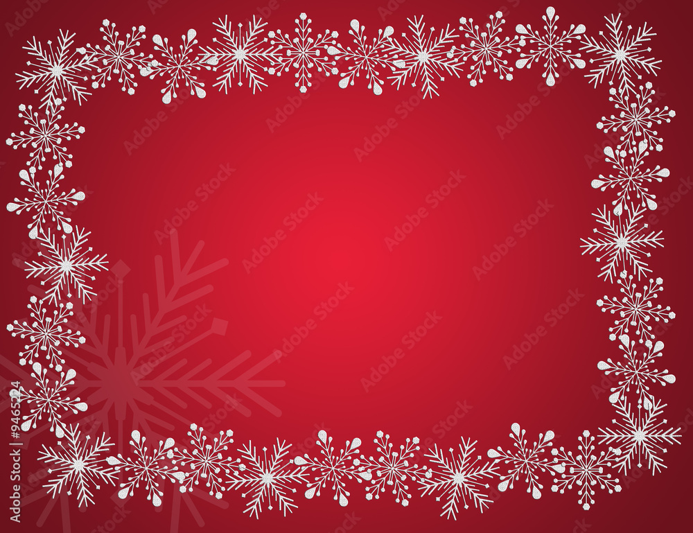 Red Christmas Card from Snowflakes Red Christmas Card from Snowflakes
