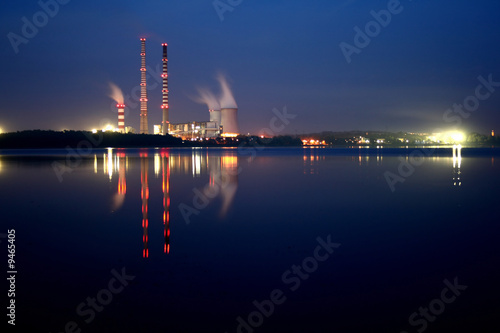 Power station by night